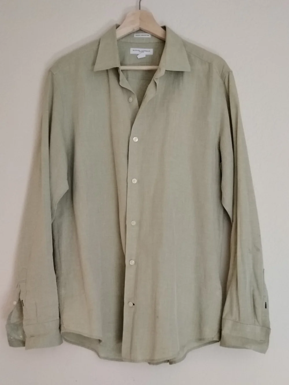 Banana Republic Italian Linen Cotton Sage Button-Up Shirt